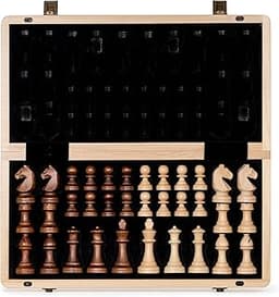 A&A Jeu d'échecs magnétique Pliable en Bois
