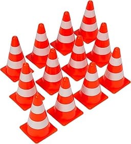 BRAMBLE 12 cônes de signalisation 23 cm avec bandes réfléchissantes