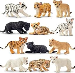 Lot de 12 Figurines d'animaux Safari