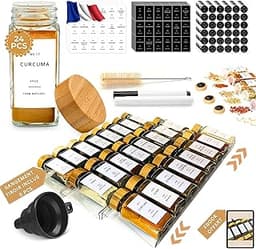 Wakdream set rangement épices tiroir (24 pots)