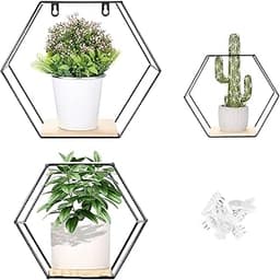 Liesun – Lot de 3 étagères hexagonales