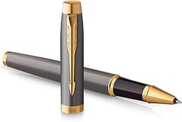 Parker IM Stylo Roller | Laque Grise avec Finitions Or