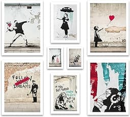 ARTFAVES® Ensemble d'affiches decoration murale - L'ART DE RUE BANKSY