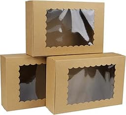 GXFCING 24 boîtes pâtissières kraft avec fenêtre