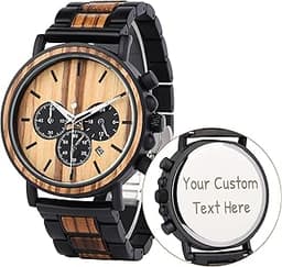 LMWOOD Montre en Bois personnalisée pour Hommes