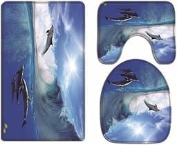 A.Monamour Ensembles De Tapis Bleu Océan