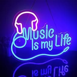 Néon casque "Music Is My Life"