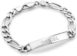 Gourmette MYKA en argent gravée