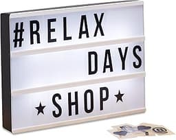 Relaxdays Light Box, coffret lumineux avec 85 caractères