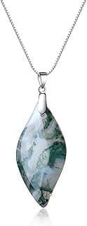 COAI Collier Argent 925 Pendentif Agate Mousse Femme