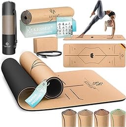 KESSER Tapis yoga liège + accessoires