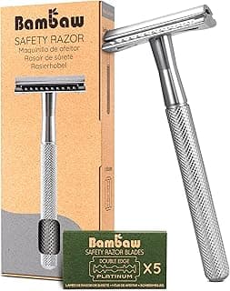 Bambaw Rasoir de Sûreté en Métal Argenté