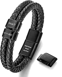 Bracelet cuir gravé murtoo