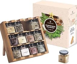 Lot de 12 pots à épices en bois