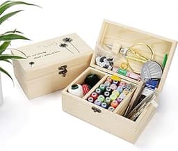 Panier à coudre en bois vintage Joyeee