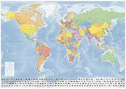 Grande carte du monde (carte murale)