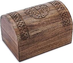 Ajuny Coffret à bijoux en bois artisanal style indien