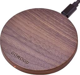 GOWOOD - Chargeur sans Fil en Bois de Noyer
