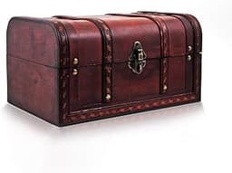 Coffre au trésor en bois avec cadenas