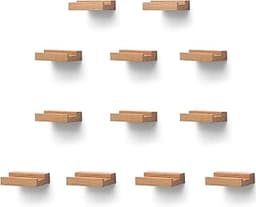 PHOENANCEE Lot de 12 Étagères Murales en Bois de Chêne Massif