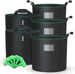 VOUNOT – Lot de 5 sacs de plantation non tissé 20 L avec poignées