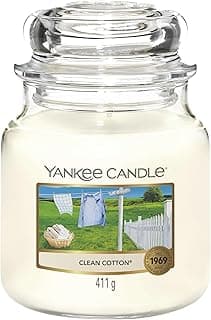 Yankee Candle bougie jarre parfumée | moyenne taille | Coton fraichement lavé