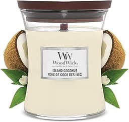 WoodWick jarre parfumée moyenne Noix de Coco des Îles