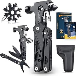 WayinTop Outil cadeau pour homme, outil de poche 37 en 1, marteau multi-outils avec flocons de neige, outils multifonctions