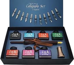 IDEAPOOL Stylos Plume de Calligraphie en Bois Encre Set
