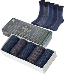 Tafluxe 5 paires de chaussettes en bambou pour hommes