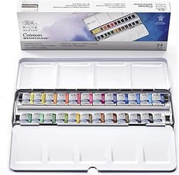 Boîte aquarelle métal 24 demi-godets Cotman