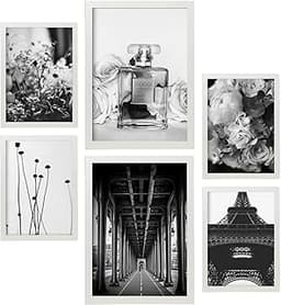 Nacnic – Ensemble de 6 posters Paris noir et blanc