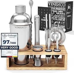 Cocktail Shaker Kit avec Support + Livre Cocktail