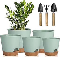 5 Pcs Pots de Fleurs Auto-Arrosants