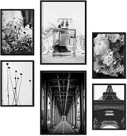 Set 6 Posters Paris Noir & Blanc