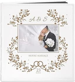 Maverton Album Scrapbooking cuir blanc