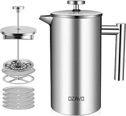 OZAVO Cafetière à Piston 1000ML INOX
