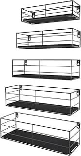 EYMPEU Étagère Murale Noir Lot de 5
