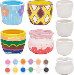 WEBEEDY Kit 4 mini pots en céramique à peindre