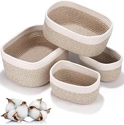 Lot de 4 paniers en corde