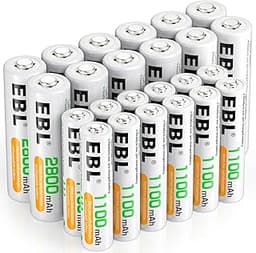EBL Kit 24 piles AA/AAA rechargeables