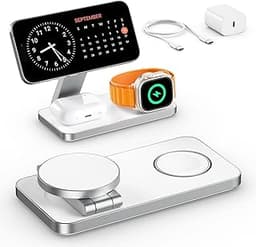 Chargeur sans Fil pour Mag-Safe, 3 en 1 Station de Charge