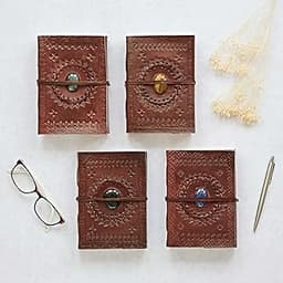 Indra Carnet de notes en cuir et papier de pierre