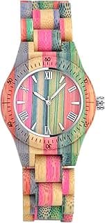 Unendlich U Montre en Bois de Bambou coloré