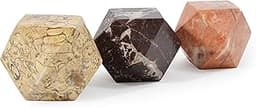 Fossil Gift Shop Lot de 3 Coupe Diamant Marbre de l'Himalaya Presse-Papiers