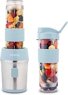 H.Koenig Mini Blender Transportable Bleu Compact 570mL