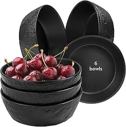 Navaris Lot de 6 bols en grès texturé