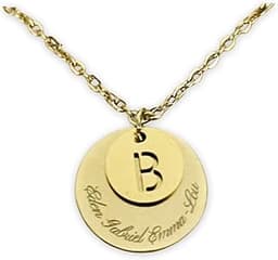 Collier médaille gravée avec initiale