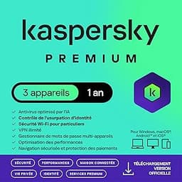 Kaspersky Premium Total Security 2025 (3 appareils, 1 an)