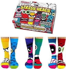 United Oddsocks Stress Heads - Box of 6 Mens Oddsocks